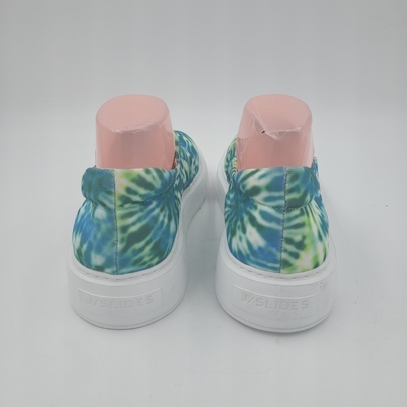 J/Slides Women's Blue Green Tie-Dye Dusty Slip-on Casual Canvas Sneaker Size 8.5 - Picture 5 of 11